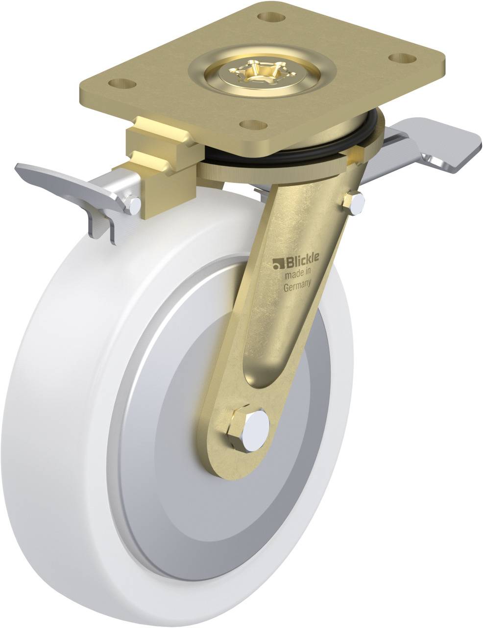 Blickle 853051 LS-SPO 200K-ST-FA-RI4 Lenkrolle mit Feststeller Rad-Durchmesser: 200 mm Tragfähigkeit (max.): 1500 kg 1 S...