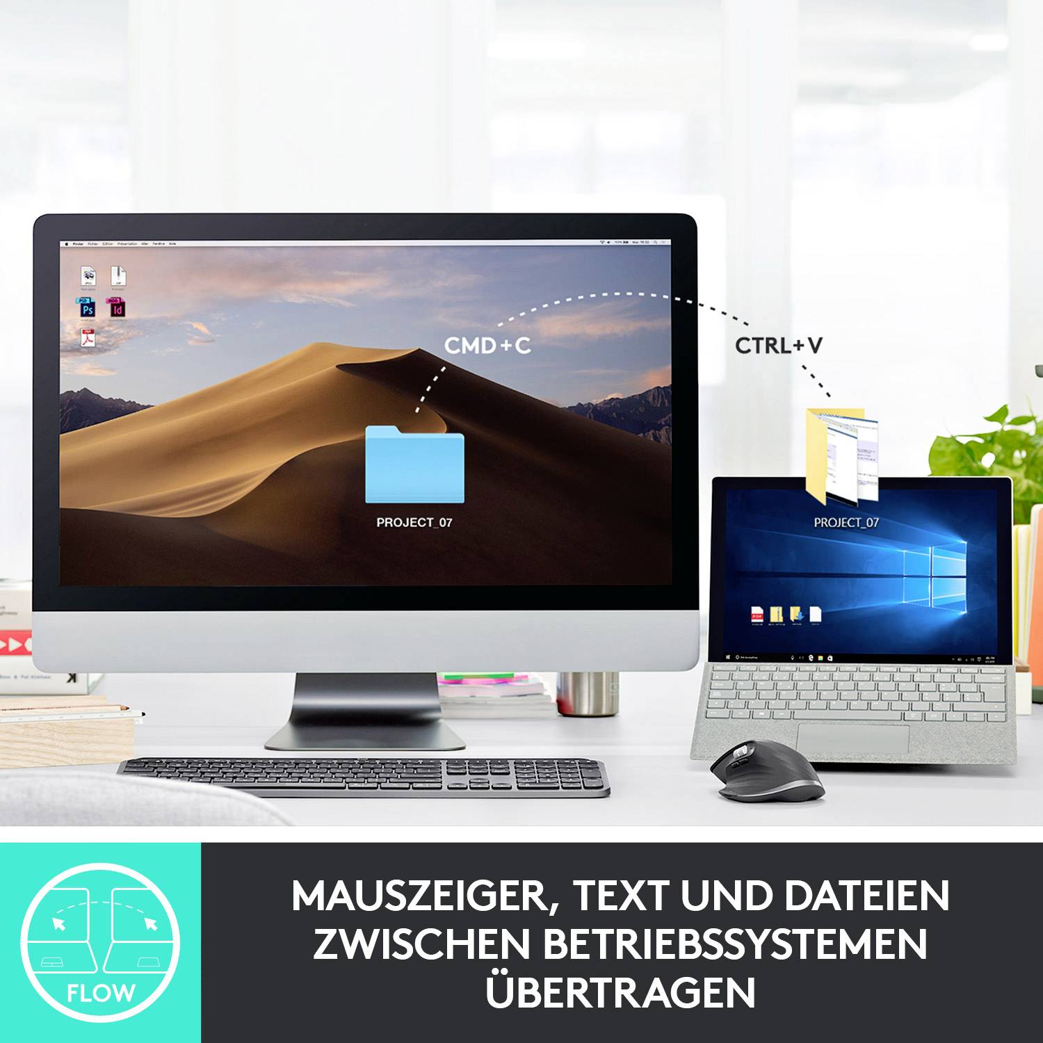 Logitech MX Master 3 Advanced Ergonomische Maus Bluetooth®, Funk Laser Graphit 7 Tasten 4000 dpi Wiederaufladbar, Intell-7