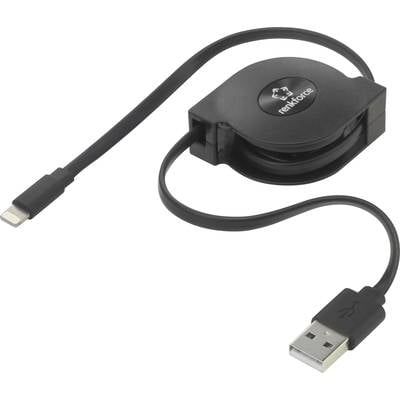 Renkforce USB-Kabel USB 2.0 USB-A Stecker, Apple Lightning Stecker 80.00 cm Schwarz  RF-4352330