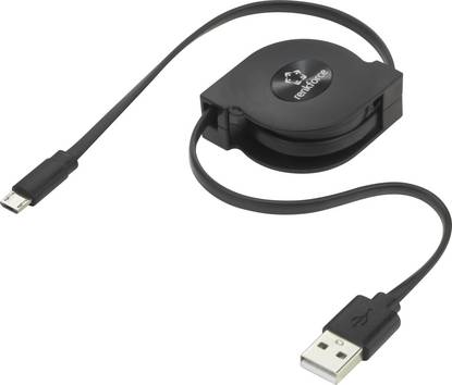 Renkforce USB-Kabel  USB 2.0 USB-A Stecker, USB-Micro-B Stecker 0.80 m Schwarz  RF-4352332
