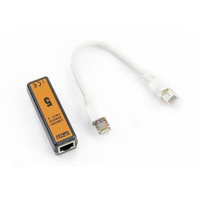 'Netzwerktester mit RJ-45-Anschlusskabel zur Überprüfung von Ethernet-Verbindungen.'