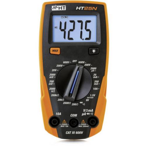 HT Instruments HT25N Hand-Multimeter kalibriert (ISO) digital CAT III 600 V Anzeige (Counts): 2000