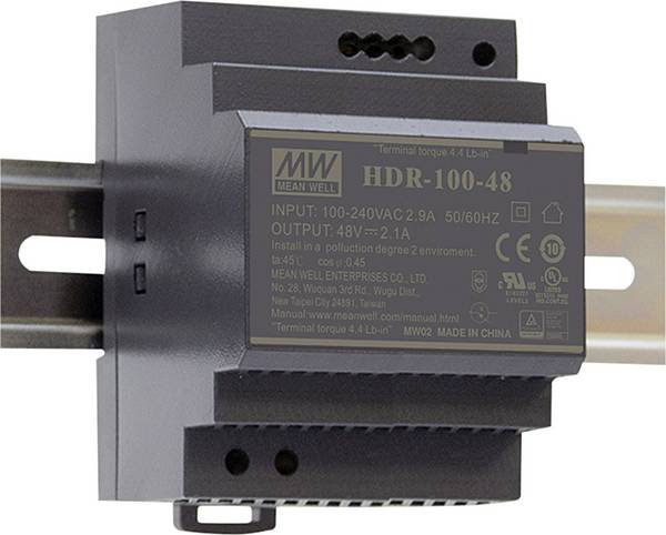 MEAN WELL HDR-100-24N Hutschienen-Netzteil (DIN-Rail)  24 V/DC 4.2 A 100.8 W Anzahl Ausgänge:1 x  Inhalt 1 St.