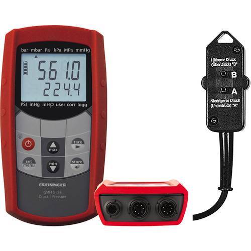 Greisinger GMH5155+GMSD-2,5MR-K51 Druck-Messgerät kalibriert (ISO) Luftdruck 0 - 1000 bar