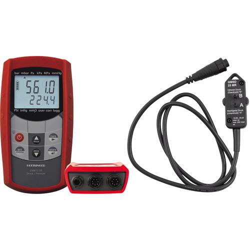 Greisinger GMH5155+GMSD-25MR-K51 Druck-Messgerät kalibriert (ISO) Luftdruck 0 - 1000 bar