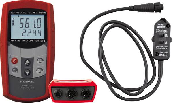 Greisinger GMH5155+GMSD-350MR-K51 Druck-Messgerät kalibriert (ISO) Luftdruck 0 - 1000 bar