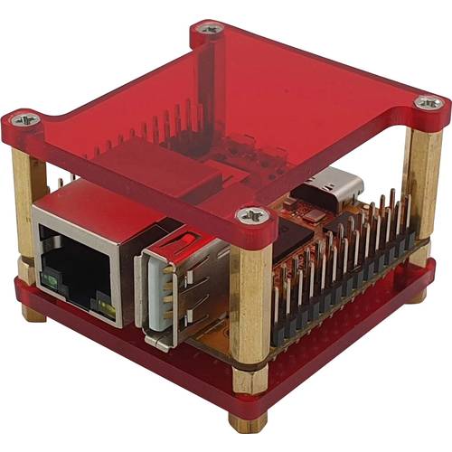 Radxa RPiS_Acryl_R SBC-Gehäuse Passend für (Entwicklungskits): Rock Pi Rot