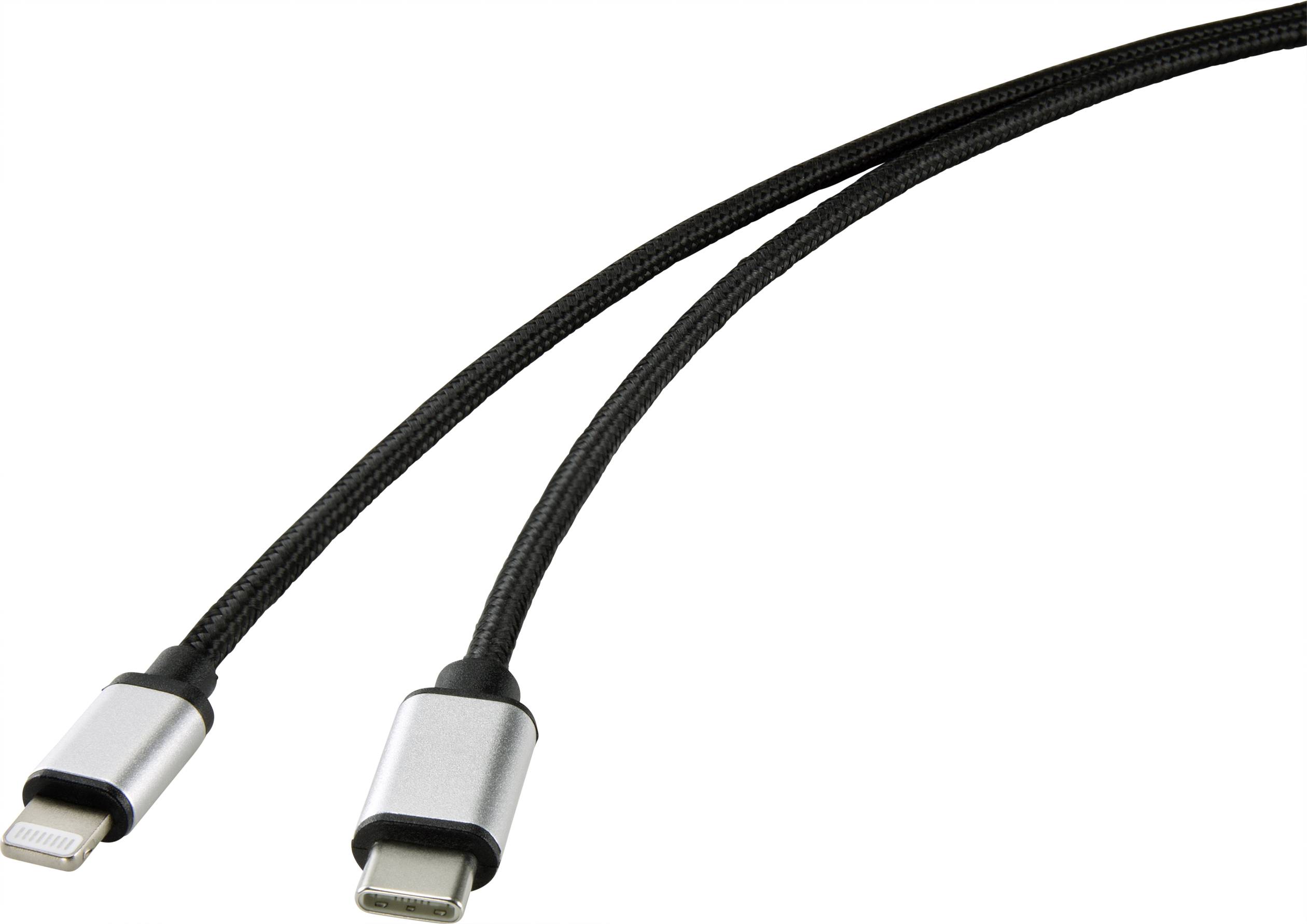 CONRAD Renkforce USB Handy Anschlusskabel [1x USB-C? Stecker - 1x Apple Lightning-Stecker] 2.00 m Sc