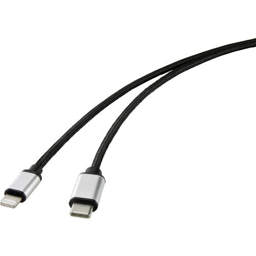 Renkforce USB-Kabel USB 2.0 USB-C® Stecker, Apple Lightning Stecker 1.00 m Schwarz RF-4353446