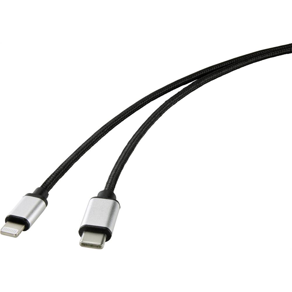 Renkforce USB-kabel [1x USB-C stekker 1x Apple dock-stekker Lightning] 1.00 m Black