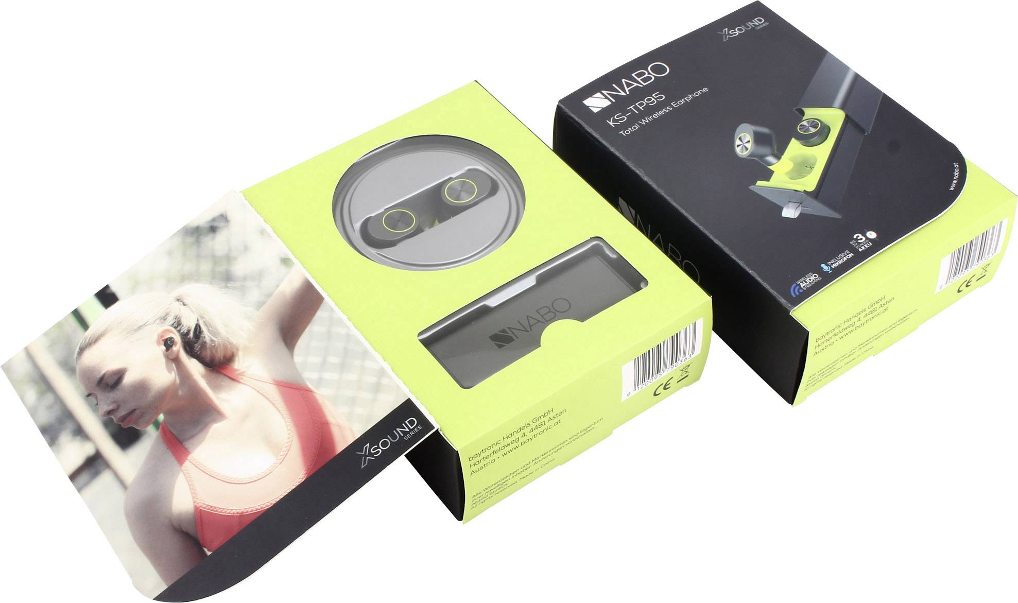 NABO Total Wireless Earphone In Ear Kopfhörer Grau, Grün-1
