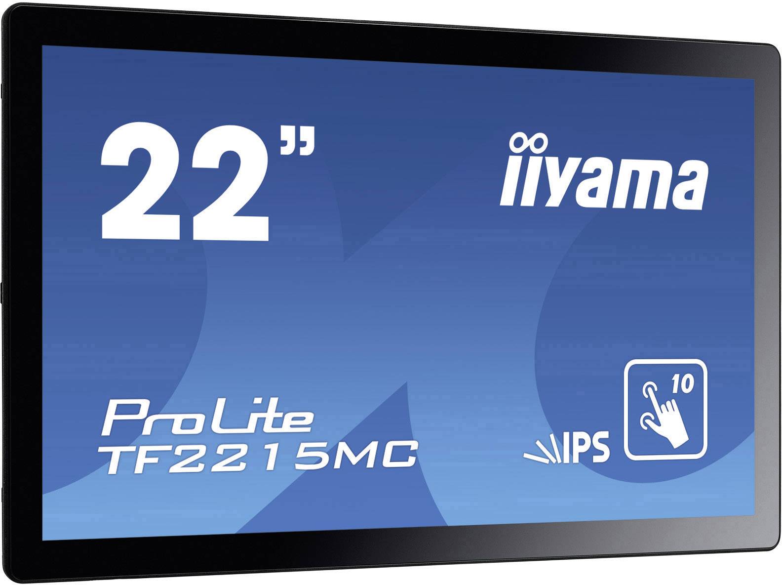 22-Zoll-Touchscreen-Monitor von iiyama, Modell ProLite TF2215MC, mit 10-Punkt-Multitouch-Funktion und IPS-Technologie.