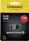 'Intenso Slim Line 3.0 USB-Stick, 128 GB' auf schwarzem Hintergrund mit USB-Stick-Abbildung.
