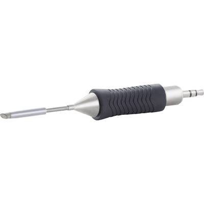 Ein Präzisionswerkzeug mit einem geriffelten, ergonomischen Griff und einer schmalen, metallischen Spitze, wahrscheinlich für technische Anwendungen.