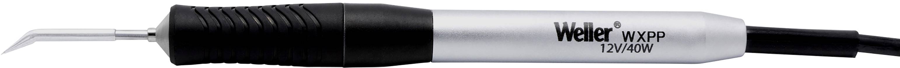 'Weller WXPP 12V 40W Lötspitze', ergonomisches Design mit schwarzem Griff und silbernem Schaft, geeignet für präzises Löten.