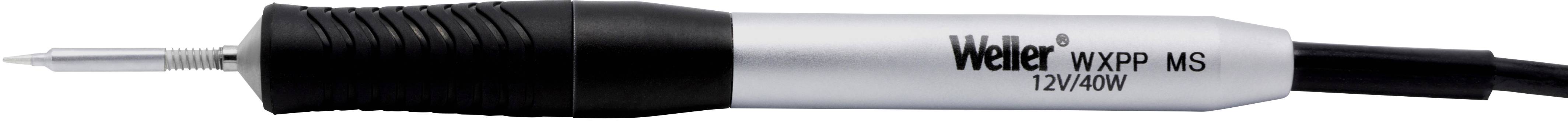 Lötkolben mit der Aufschrift 'Weller WXPP MS 12V 40W', schwarz-silbernes Design, dünne Spitze, geeignet für präzises Löten.