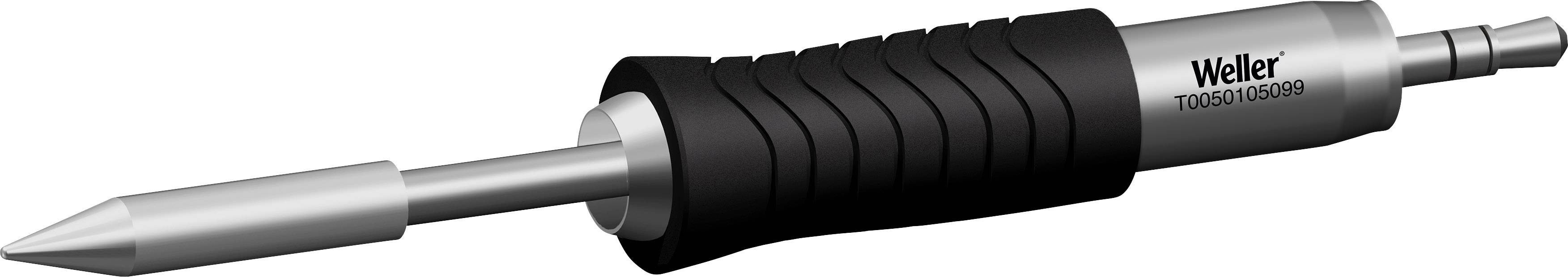 Lötkolben mit schwarzem Griff, Aufschrift 'Weller'. Wird zum Löten und Reparieren elektronischer Bauteile verwendet.