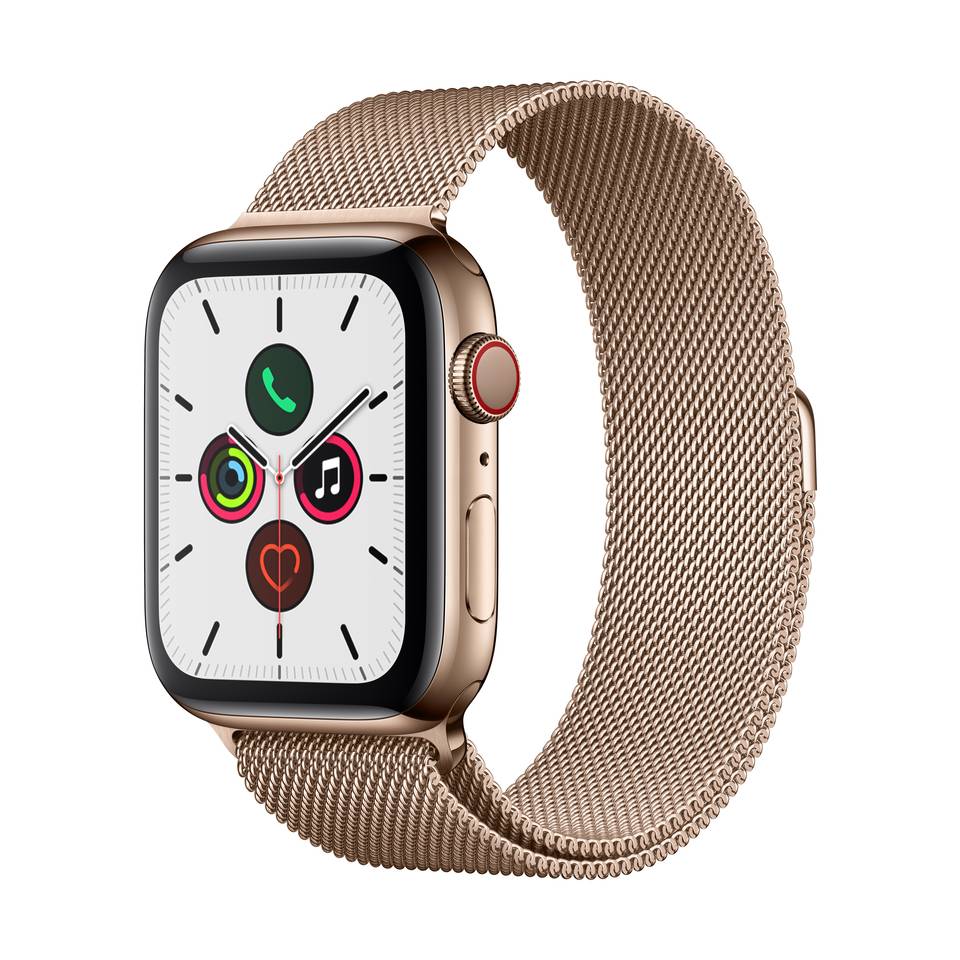 Apple Watch Series 5 44 mm GPS + Celular Edelstahlgehäuse Gold Milanaisearmband Gold kaufen