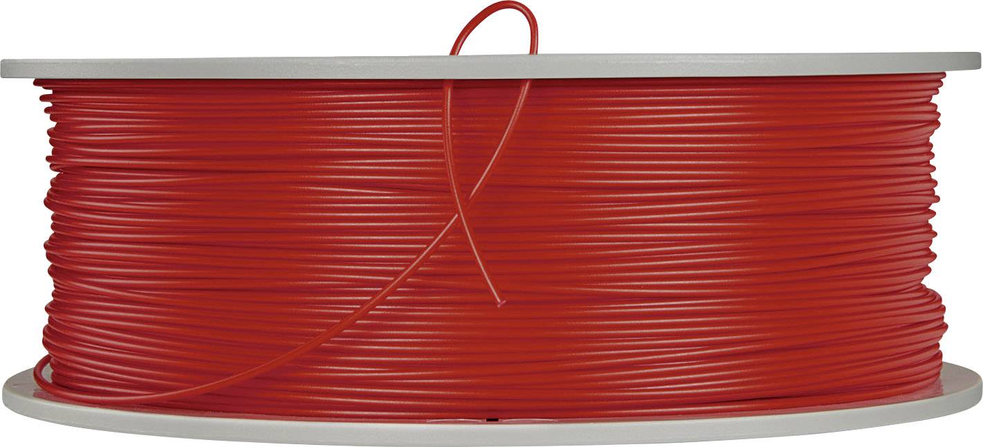 Große Spule mit rotem Kabel, das eng aufgerollt ist.