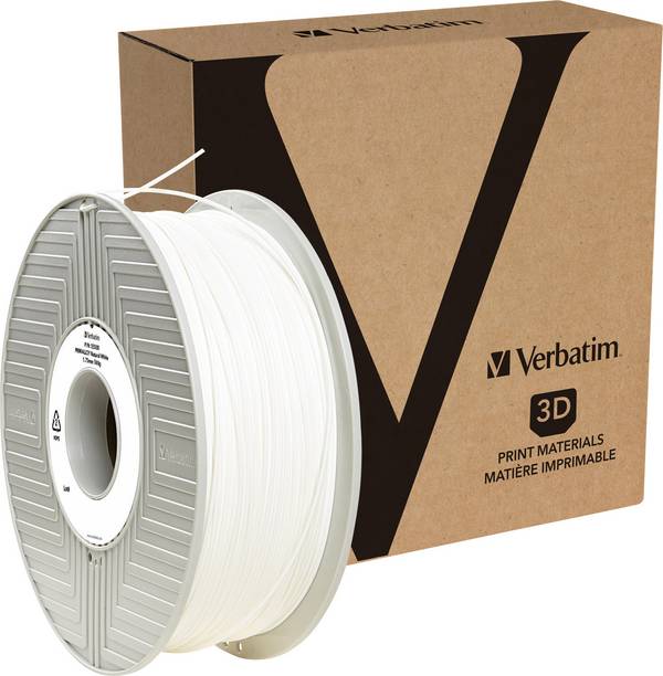 Verbatim Tefabloc Weiß 500 g 190 m TPE-Filament 3D Thermoplastic Elastomer TPE White 20 mm/sec 14000 kPa 230 øC