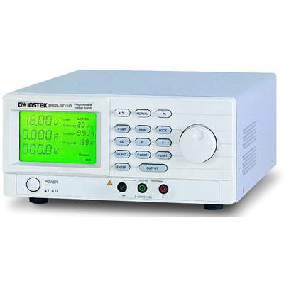 Ein programmierbares Netzteil mit Display, das 16 V Spannung, 3,99 A Strom und 199 W Leistung anzeigt, mit mehreren Steuertasten.
