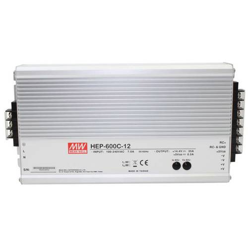 MEAN WELL Bleiakku-Ladegerät HEP-600C-12 12 V Ladestrom (max.) 35 A