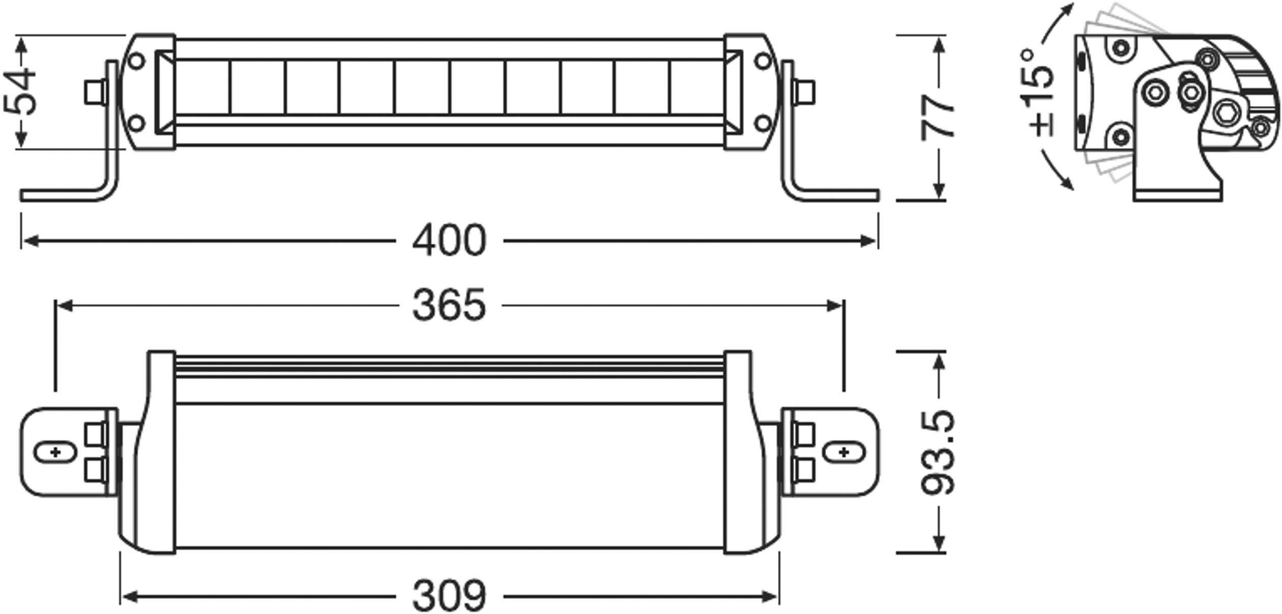 OSRAM Fernscheinwerfer LEDDL103-SP LEDriving LIGHTBAR FX250-SP LED vorne (B x H x T) 309 x 77 x 93.5 mm Schwarz-2