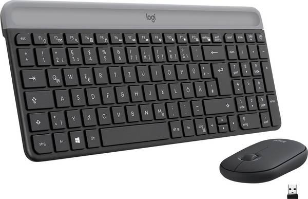 Logitech MK470 Slim Funk Tastatur, Maus-Set  Deutsch, QWERTZ Graphit