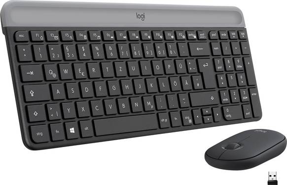 Logitech MK470 Slim Funk Tastatur, Maus-Set  Deutsch, QWERTZ Graphit