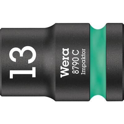 'Wera 8790 C Impaktor' Steckschlüsseleinsatz 13 mm, schwarz mit grünem Streifen. Werkzeug zur Verschraubung mit hoher Haltbarkeit.