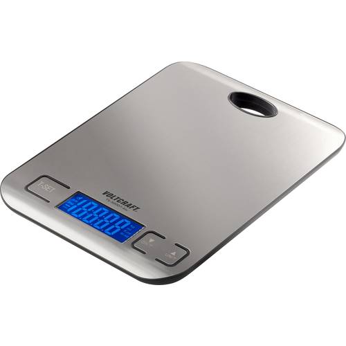 VOLTCRAFT TS-5000/1-Alu Briefwaage Wägebereich (max.) 5 kg Ablesbarkeit 1 g batteriebetrieben Edelstahl