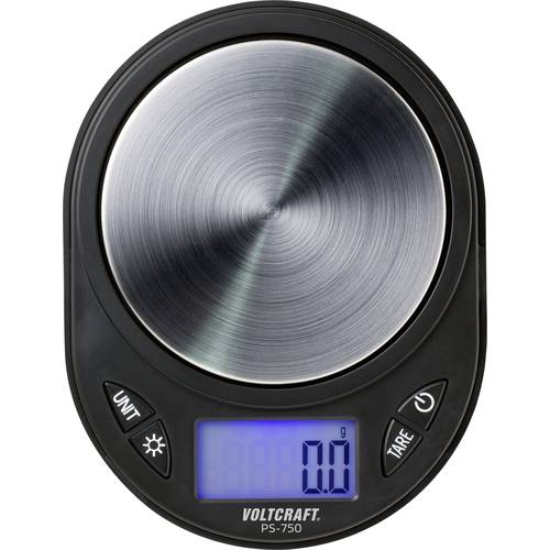 VOLTCRAFT PS-750 Präzisionswaage Wägebereich (max.) 750 g Ablesbarkeit 0.1 g batteriebetrieben Schwarz