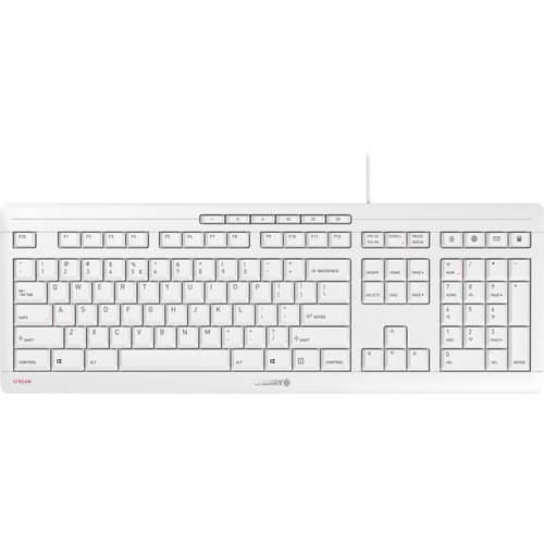 Thumbnail - CHERRY Stream USB Tastatur US-Englisch, QWERTY Grau-Weiß