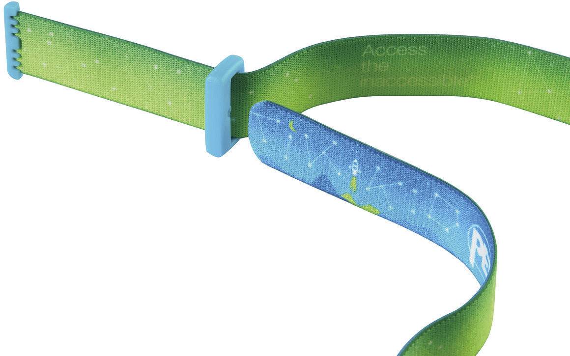 Grünes und blaues Band mit Sternenmuster und Text 'Access the inaccessible'.