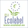 EU Ecolabel-Logo: 'EU Ecolabel' und Website 'www.ecolabel.eu' in blauer Schrift; grünes Blatt-Symbol mit Europa-Sternenkranz.