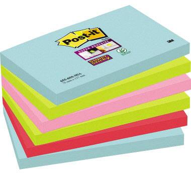 Post-it Post-It 6556SMI 127 mm x 76 mm Turkis, Neongrøn, Neonpink, Valmuerød 540 Blad
