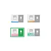 Vier Quadrate zeigen Partikelbeispiele für Datenschutzstufen: P6+, P5+, P5, und P4. P5 ist hervorgehoben mit rosa Partikeln.