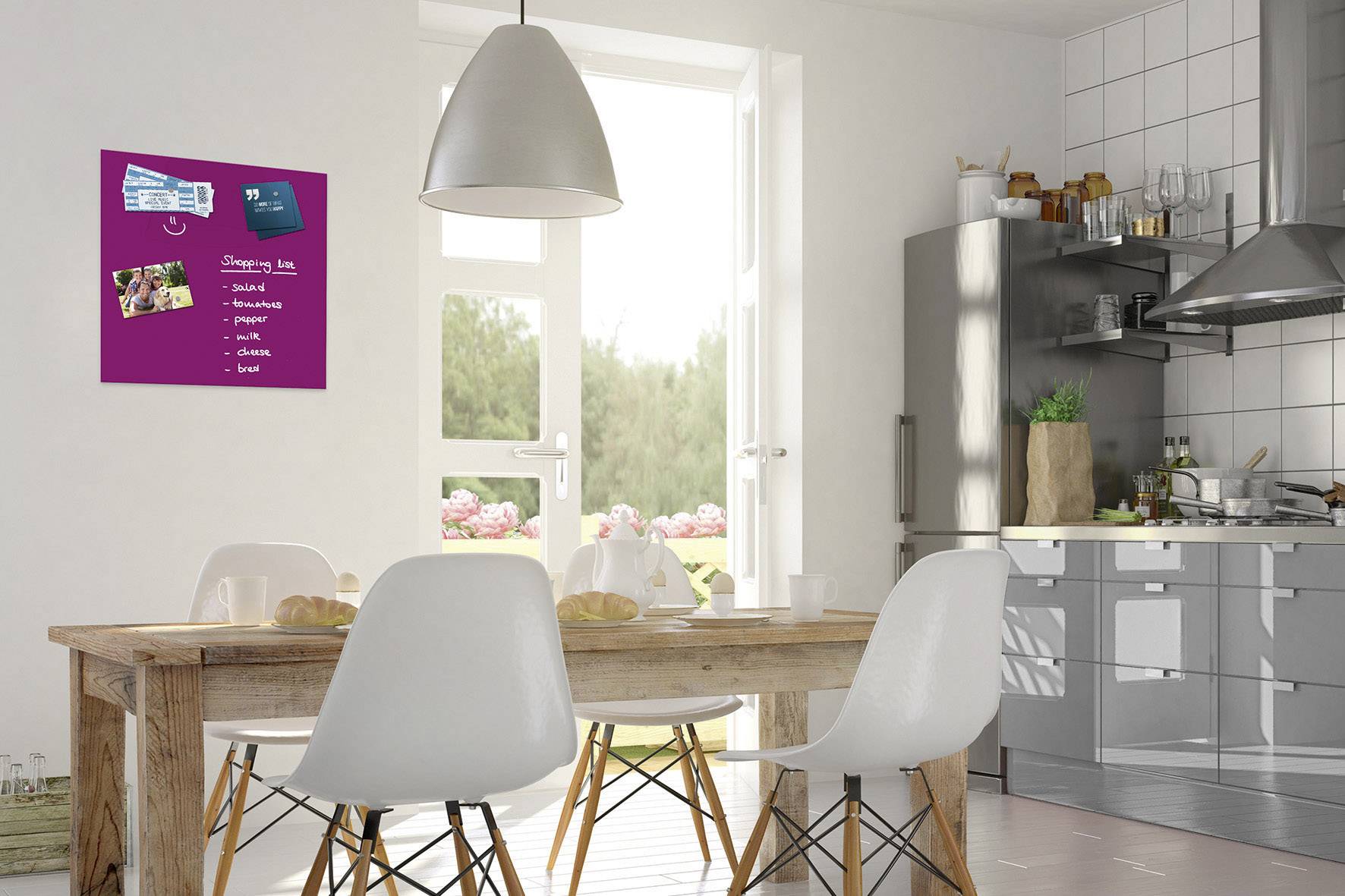 BE! Board Glas-Magnettafel (B x H) 45 cm x 45 cm Beere B1104-9