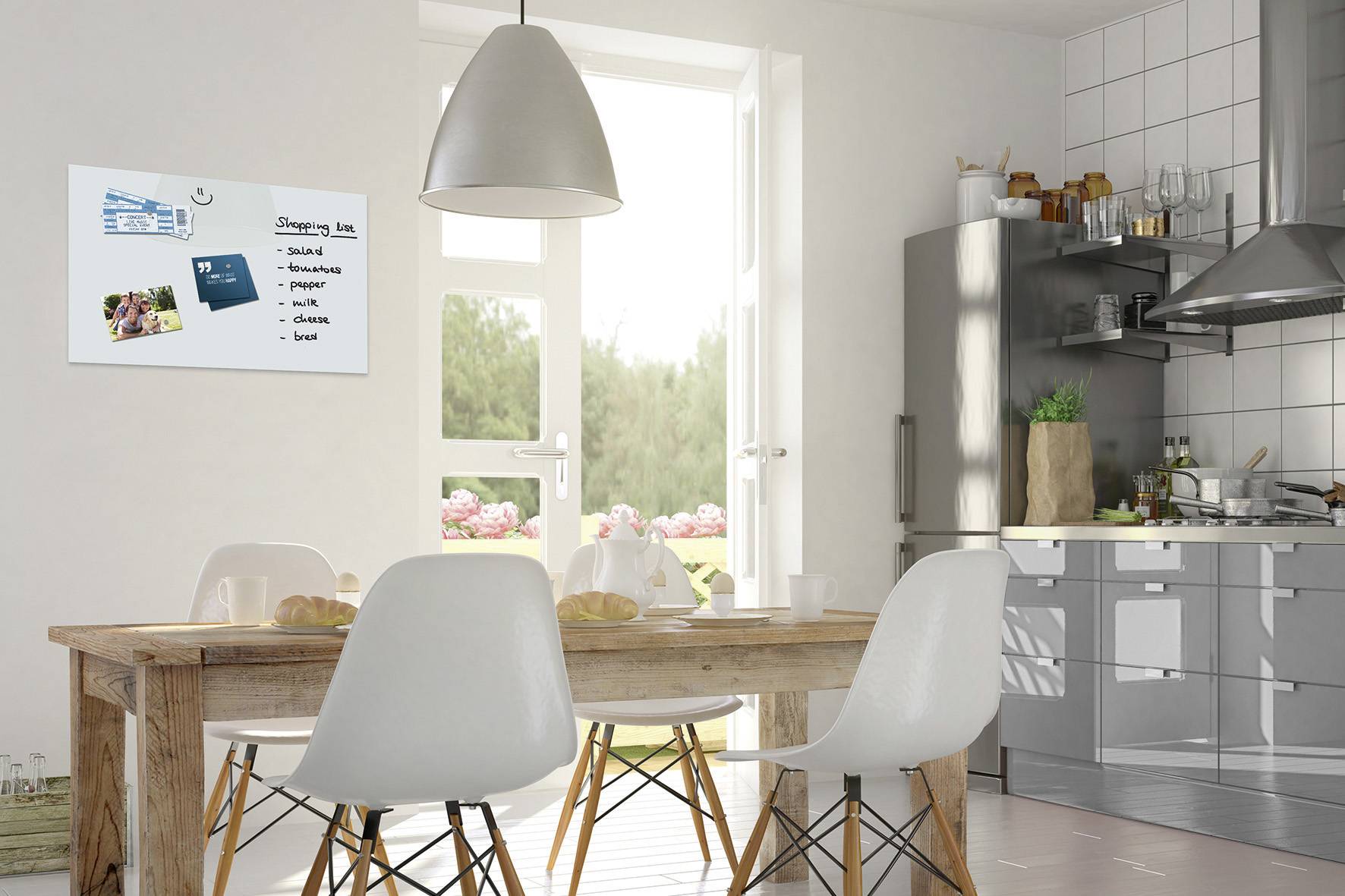 BE! Board Glas-Magnettafel B1300 (B x H) 90 cm x 60 cm Weiß B1300-2