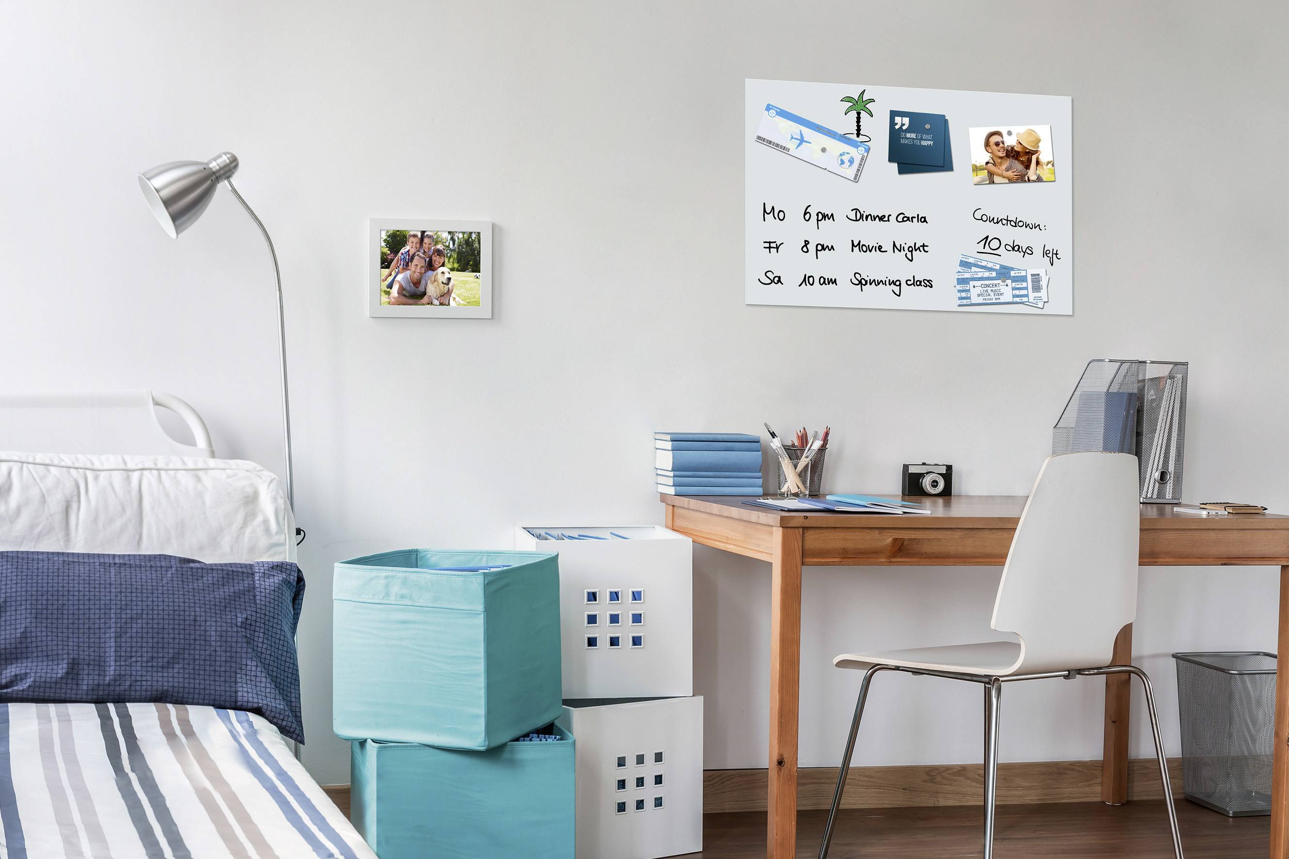 BE! Board Glas-Magnettafel B1300 (B x H) 90 cm x 60 cm Weiß B1300-4