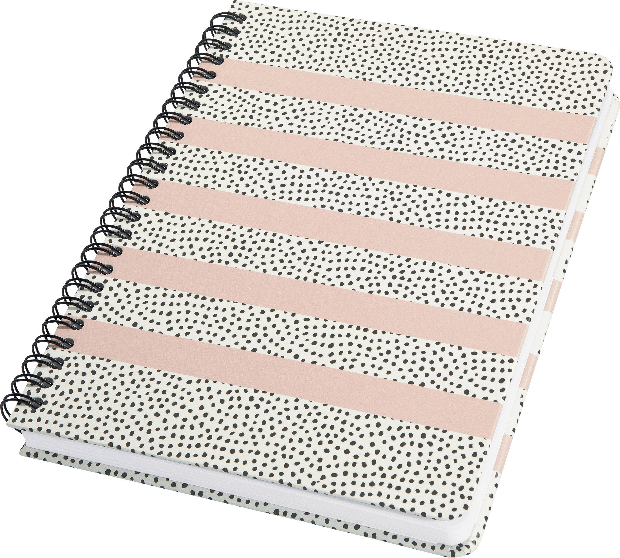 Sigel Jolie® sweet dots JN600 Spiral-Notizbuch Punktraster Weiß, Schwarz, Rose 120 DIN A5-0