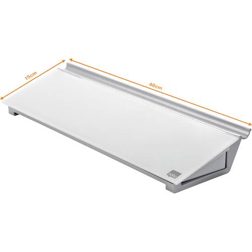 nobo Glas-Notizboard Diamond Glass Memo Desktop (B x H) 458 mm x 60 mm Brillant-Weiß Inkl. Ablageschale, Inkl. Boardmark...