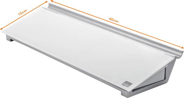 nobo Glas-Notizboard Diamond Glass Memo Desktop (B x H) 458 mm x 60 mm Brillant-Weiß Inkl. Ablageschale, Inkl. Boardmarker
