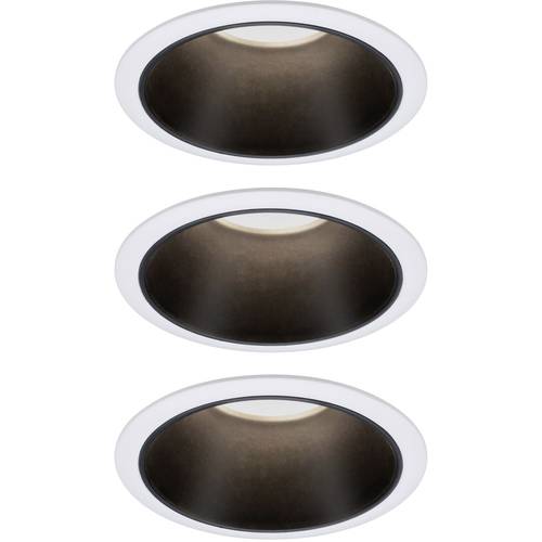 Paulmann 93402 Cole Coin Einbauleuchte 3er Set LED 6 W Weiß, Schwarz