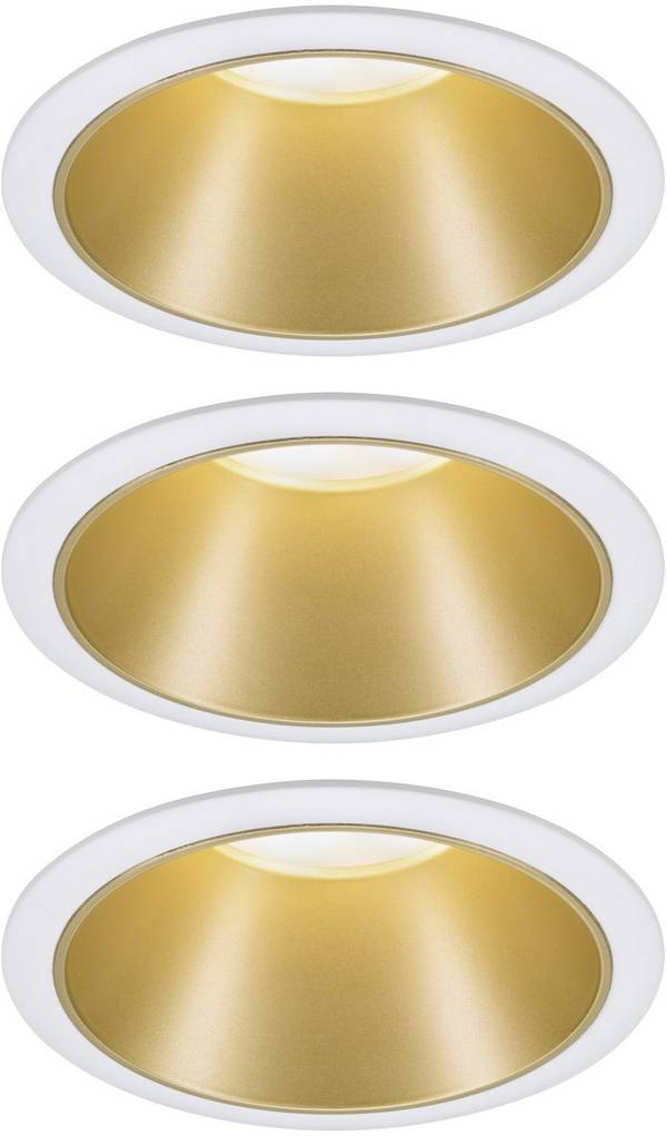 Paulmann 93406 Cole Coin Einbauleuchte 3er Set  LED LED 6.50 W Weiß, Gold