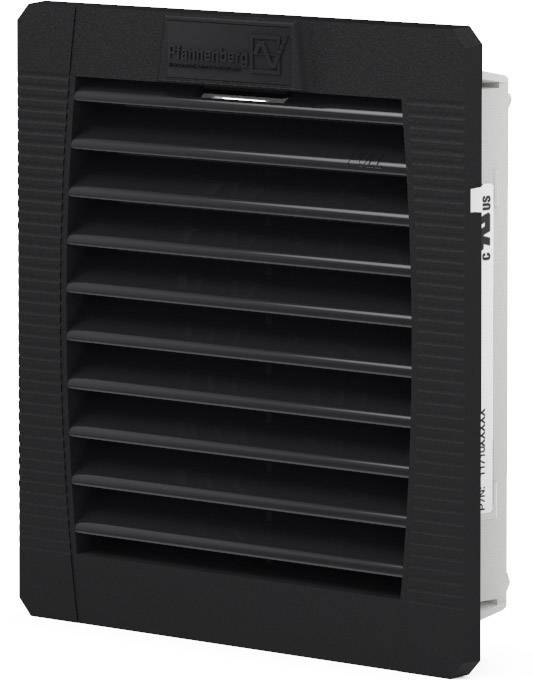 Schwarzes Lüftungsgitter für Gehäuse oder Wände, rechteckig mit horizontalen Lamellen, zur Verbesserung der Luftzirkulation.