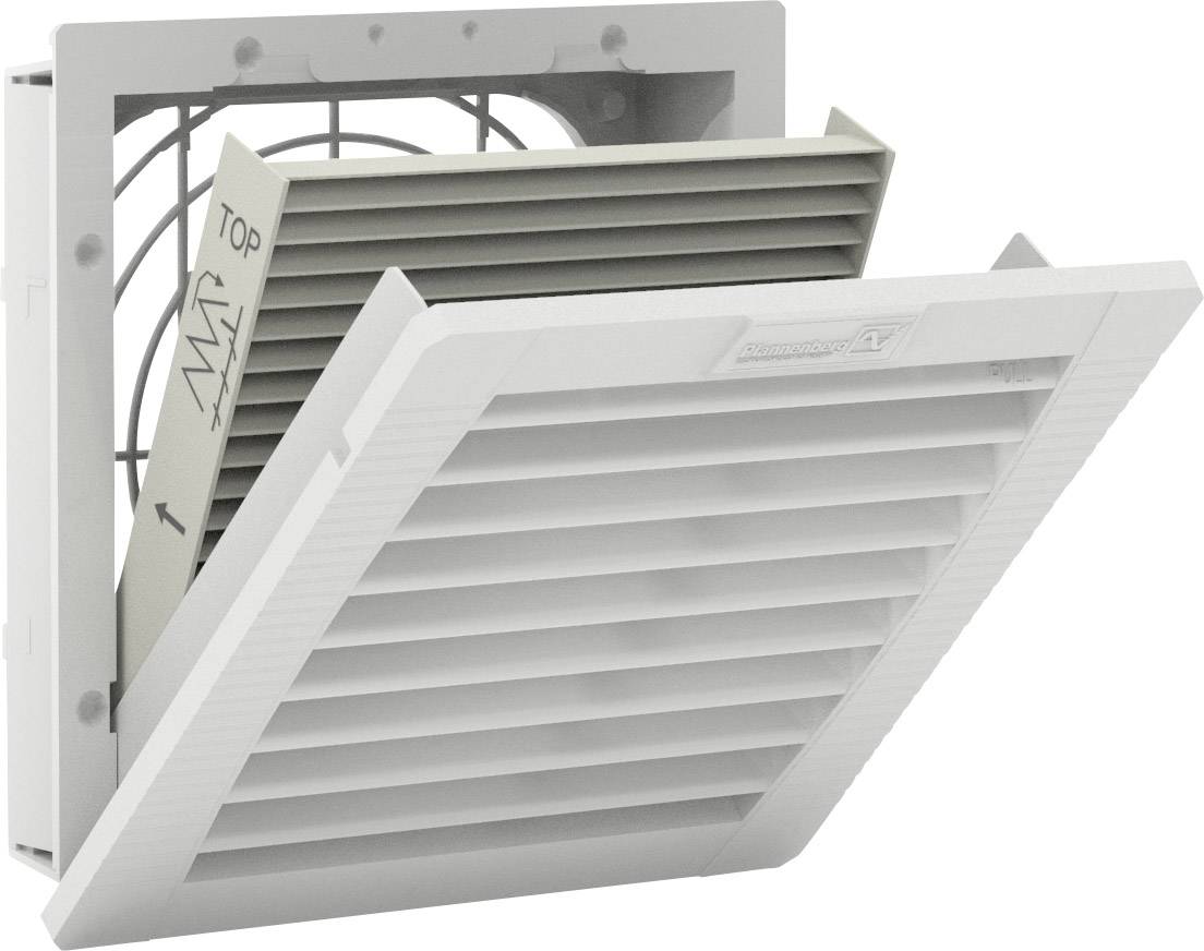 Ein rechteckiger Lüftungseinsatz mit offenen Lamellen, teilweise herausgezogen, zeigt die Belüftungsstruktur. Geeignet für Wand- oder Deckenmontage.