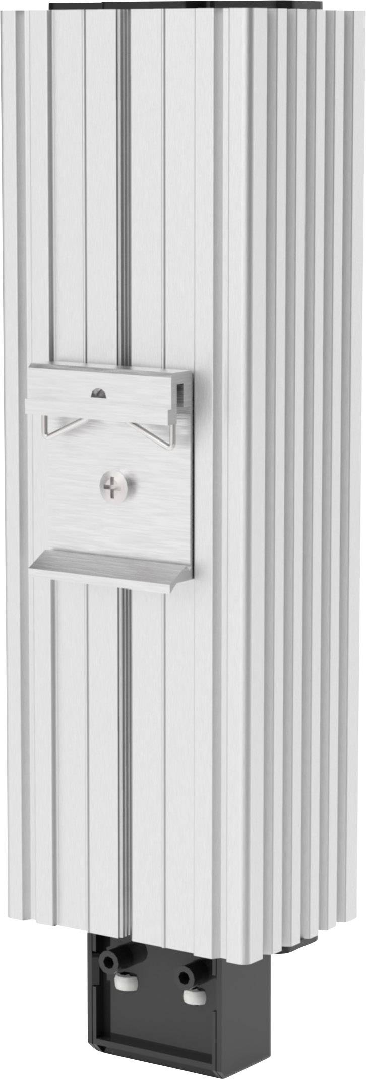 Ein vertikaler, gerippter Aluminiumträger mit eingebautem Schließmechanismus und zwei sichtbaren Schrauben unten, auf weißem Hintergrund.