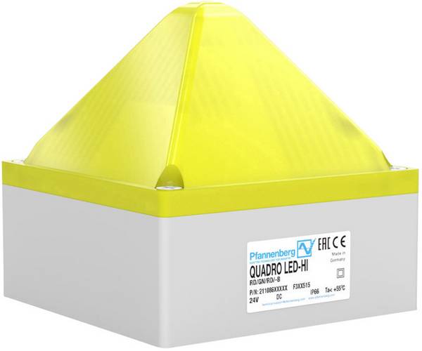 Pfannenberg Signalleuchte  QUADRO LED HI 90-253 AC YE 21108643000 Gelb Gelb Blitzlicht, Blinklicht, Dauerlicht 230 V/AC