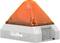 Ein orangefarbener Alarmblitz mit einem grauen Sockel, der für Sicherheits- oder Warnzwecke verwendet wird.